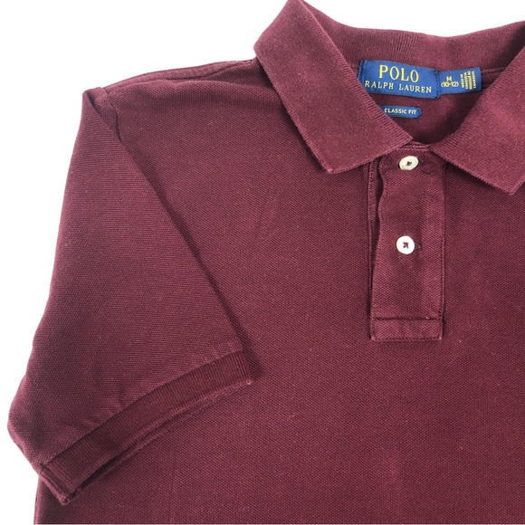 Polo Ralph Lauren Boy Classic Fit Mesh Short Sleeve Burgundy Polo sz M 10-12 - Picture 10 of 10